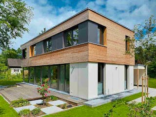 Fertighaus Haus Schindler von Naturholzhaus Bayern, Cubushaus Außenansicht 1
