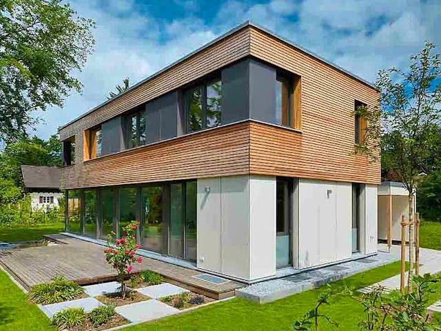Fertighaus Haus Schindler von Naturholzhaus Bayern, Cubushaus Außenansicht 1 Fertighaus Haus Schindler von Naturholzhaus Bayern, Cubushaus Außenansicht 1