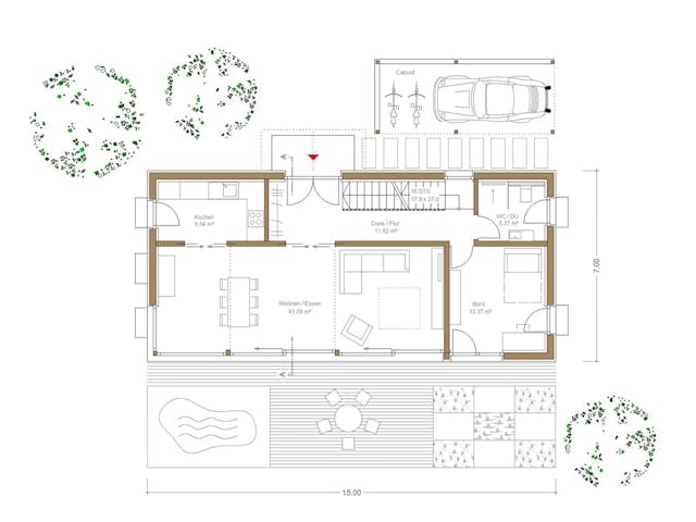 Fertighaus Haus Schindler von Naturholzhaus Bayern, Cubushaus Grundriss 1