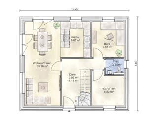 Massivhaus Holtenau von Nissen Massivhaus, Satteldach-Klassiker Grundriss 1