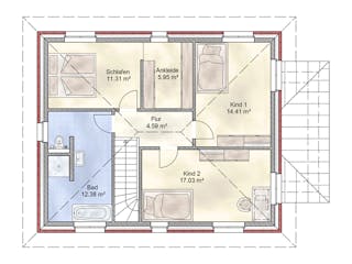 Massivhaus Schinkel von Nissen Massivhaus, Stadtvilla Grundriss 2