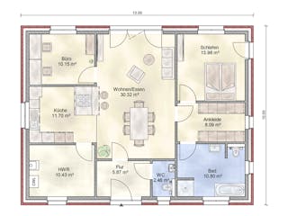 Massivhaus Schleswig von Nissen Massivhaus, Bungalow Grundriss 1