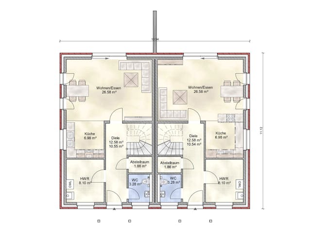 Massivhaus Schönbek von Nissen Massivhaus, Satteldach-Klassiker Grundriss 1