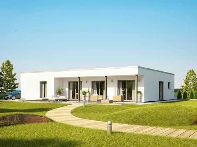 Fertighaus NIVO 140 F von FingerHaus Schlüsselfertig ab 396823€, Bungalow Außenansicht 1
