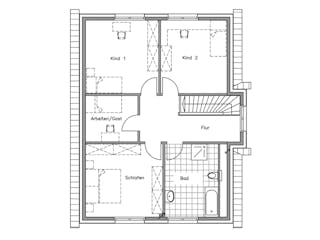 Massivhaus Friesenhaus FS-168 von NURDA-Hausbau Schlüsselfertig ab 298800€, Satteldach-Klassiker Grundriss 2