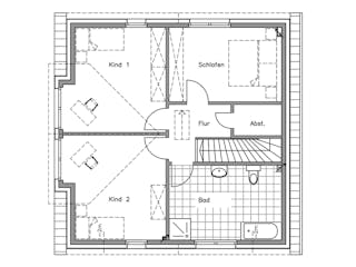 Massivhaus Landhaus LA-146 von NURDA-Hausbau Schlüsselfertig ab 276800€, Satteldach-Klassiker Grundriss 2