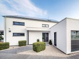 Fertighaus Musterhaus Bad Vilbel von OKAL Haus Schlüsselfertig ab 463900€, Pultdachhaus Außenansicht 3