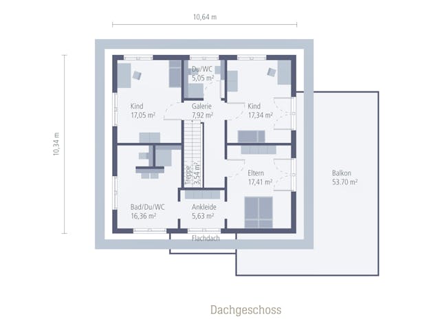 Fertighaus Musterhaus Günzburg von OKAL Haus Schlüsselfertig ab 664900€, Satteldach-Klassiker Grundriss 2