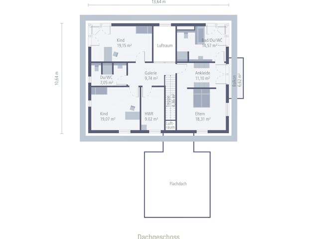 Fertighaus Musterhaus Kaarst von OKAL Haus Schlüsselfertig ab 521900€, Pultdachhaus Grundriss 2