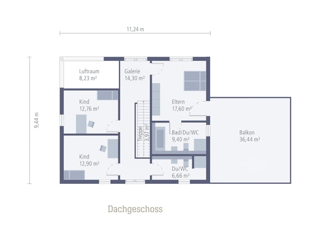 Fertighaus Musterhaus Lotte von OKAL Haus Schlüsselfertig ab 417900€, Stadtvilla Grundriss 2