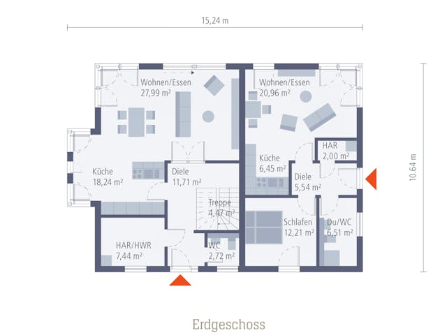 Fertighaus Musterhaus Mannheim von OKAL Haus Schlüsselfertig ab 432900€, Satteldach-Klassiker Grundriss 1