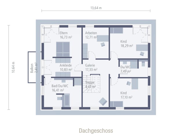Fertighaus Musterhaus Mannheim von OKAL Haus Schlüsselfertig ab 432900€, Satteldach-Klassiker Grundriss 2