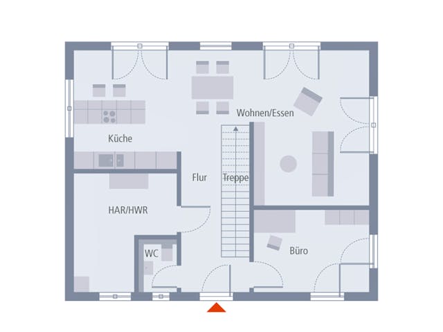 Fertighaus Stadtvilla 10 von OKAL Haus Schlüsselfertig ab 419900€, Stadtvilla Grundriss 1
