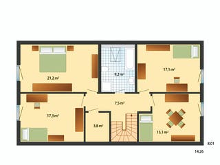 Fertighaus Oslo - mit Einliegerwohnung von Danhaus Deutschland, Satteldach-Klassiker Grundriss 2