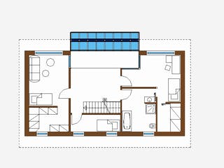 Massivhaus Panorama von Wagener Systemhausbau Schlüsselfertig ab 489000€, Pultdachhaus Grundriss 1