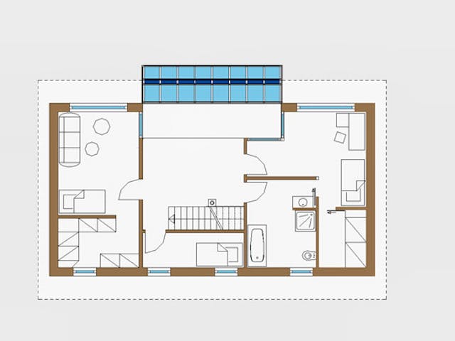 Massivhaus Panorama von Wagener Systemhausbau Schlüsselfertig ab 301000€, Pultdachhaus Grundriss 1