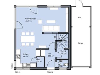 Massivhaus Escher von Plan-Concept Massivhaus, Satteldach-Klassiker Grundriss 1