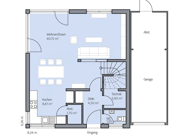 Massivhaus Escher von Plan-Concept Massivhaus, Satteldach-Klassiker Grundriss 1