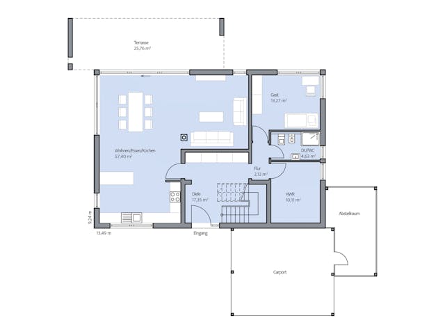 Massivhaus Zöllner von Plan-Concept Massivhaus, Satteldach-Klassiker Grundriss 1