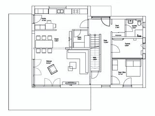 Fertighaus Pultdach Klassik 182 von LUXHAUS, Pultdachhaus Grundriss 1