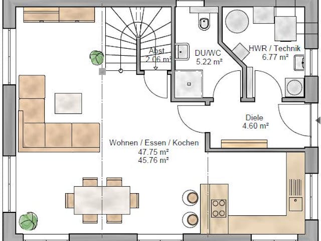 Fertighaus Pulthaus 127 von Suckfüll Energiesparhaus Schlüsselfertig ab 376313€, Pultdachhaus Grundriss 1
