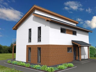 Fertighaus Pulthaus 169 von Suckfüll Energiesparhaus Schlüsselfertig ab 472388€, Pultdachhaus Außenansicht 1