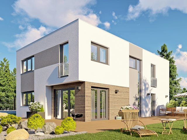 Massivhaus Berlin von P & P Massivhaus Schlüsselfertig ab 435000€, Cubushaus Außenansicht 1