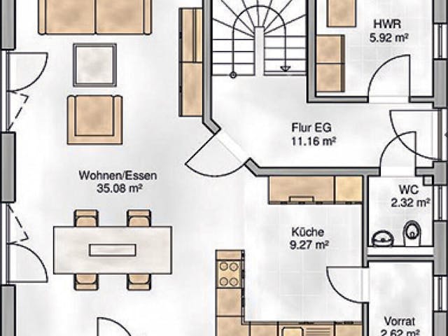 Massivhaus Bozen von P & P Massivhaus Schlüsselfertig ab 295000€, Satteldach-Klassiker Grundriss 1 Massivhaus Bozen von P & P Massivhaus Schlüsselfertig ab 295000€, Satteldach-Klassiker Grundriss 1