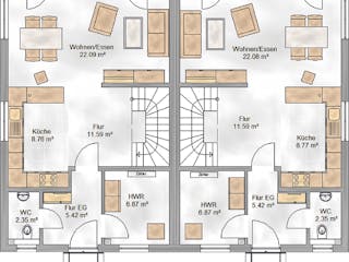 Massivhaus Graz von P & P Massivhaus Schlüsselfertig ab 279000€, Stadtvilla Grundriss 1