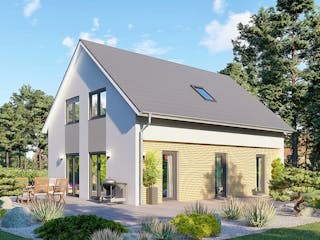 Massivhaus Milano von P & P Massivhaus Schlüsselfertig ab 322000€, Satteldach-Klassiker Außenansicht 1