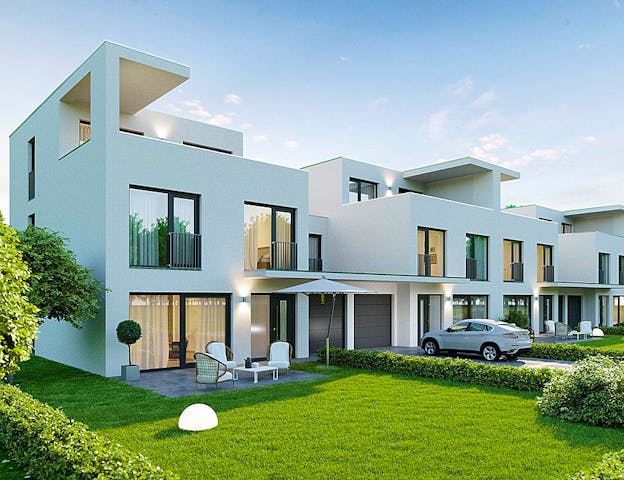 Moderne Reihenhäuser mit je 145 qm Wohnfläche von P & P Massivhaus