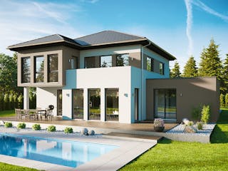 Massivhaus Palermo von P & P Massivhaus Schlüsselfertig ab 424000€, Stadtvilla Außenansicht 1