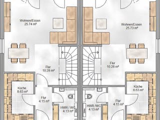 Massivhaus Salzburg von P & P Massivhaus Schlüsselfertig ab 299000€, Satteldach-Klassiker Grundriss 1