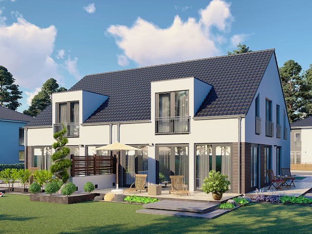 Massivhaus Wien von P & P Massivhaus Schlüsselfertig ab 315000€, Satteldach-Klassiker Außenansicht 1