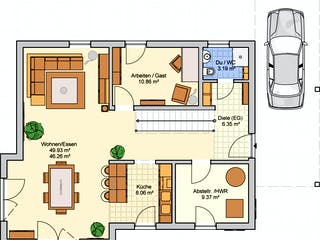 Fertighaus Balance von Fingerhut Haus Schlüsselfertig ab 463021€, Satteldach-Klassiker Grundriss 1