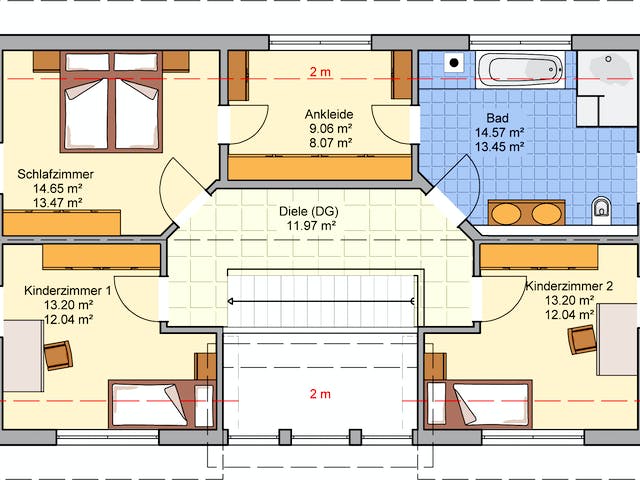 Fertighaus Turo von Fingerhut Haus Schlüsselfertig ab 479090€, Satteldach-Klassiker Grundriss 2