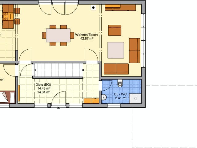Fertighaus Turo von Fingerhut Haus Schlüsselfertig ab 479090€, Satteldach-Klassiker Grundriss 1
