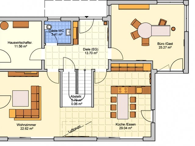 Fertighaus Koblenz von Fingerhut Haus Schlüsselfertig ab 571552€, Satteldach-Klassiker Grundriss 1