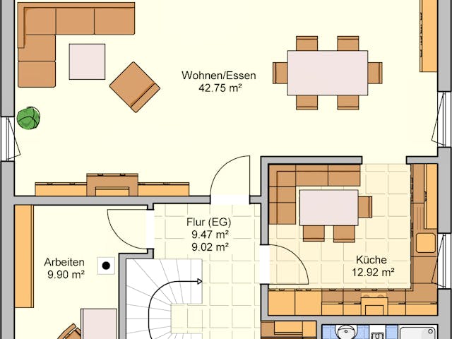 Fertighaus Neunkhausen von Fingerhut Haus Schlüsselfertig ab 445985€, Satteldach-Klassiker Grundriss 1
