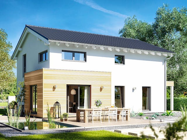 Fertighaus Balance von Fingerhut Haus Schlüsselfertig ab 463021€, Satteldach-Klassiker Außenansicht 1