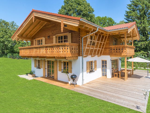 Blockhaus Chiemsee von Rems-Murr-Holzhaus Ausbauhaus ab 397540€, Blockhaus Außenansicht 1