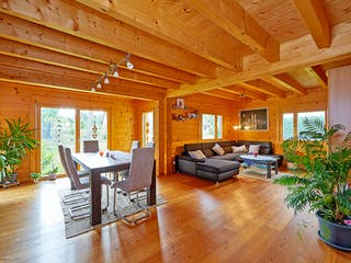 Blockhaus Rosengarten von Rems-Murr-Holzhaus Ausbauhaus ab 372635€, Blockhaus Innenansicht 1