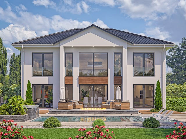 Fertighaus Stadtvilla Calgary von RENSCH-HAUS, Stadtvilla Außenansicht 1