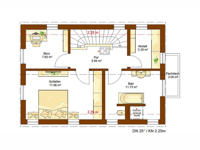 Fertighaus Clou 100 von RENSCH-HAUS Schlüsselfertig ab 313086€, Satteldach-Klassiker Grundriss 2