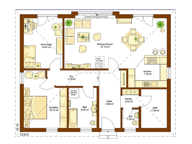 Fertighaus CLOU 111 von RENSCH-HAUS Schlüsselfertig ab 294059€, Bungalow Grundriss 1