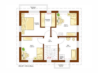 Fertighaus Clou 123.1 von RENSCH-HAUS Schlüsselfertig ab 337461€, Satteldach-Klassiker Grundriss 2