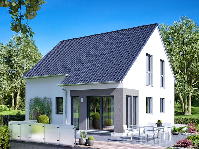 Fertighaus Clou 125 von RENSCH-HAUS Schlüsselfertig ab 310980€, Satteldach-Klassiker Außenansicht 1 Fertighaus Clou 125 von RENSCH-HAUS Schlüsselfertig ab 310980€, Satteldach-Klassiker Außenansicht 1