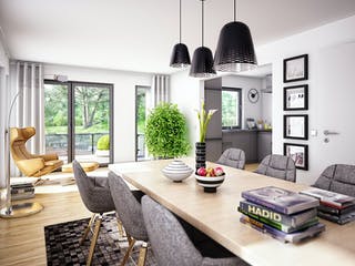 Fertighaus Clou 125 von RENSCH-HAUS Schlüsselfertig ab 310980€, Satteldach-Klassiker Innenansicht 1