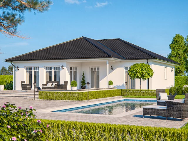 Fertighaus Clou 126 von RENSCH-HAUS Schlüsselfertig ab 337814€, Bungalow Außenansicht 1