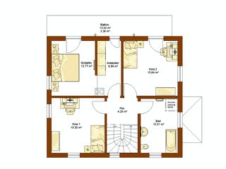 Fertighaus CLOU 135 Walmdach von RENSCH-HAUS Schlüsselfertig ab 385770€, Stadtvilla Grundriss 2